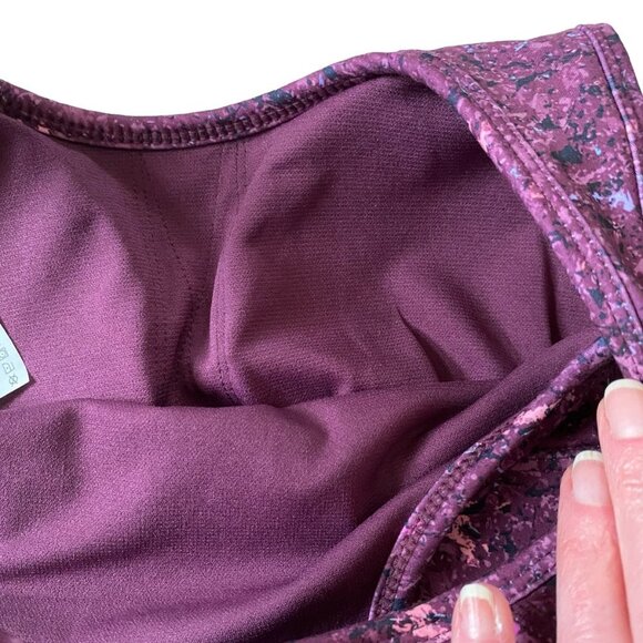 Reebok XS racerback sports bra grape wine moisture mgmt medium support padding - Picture 4 of 11